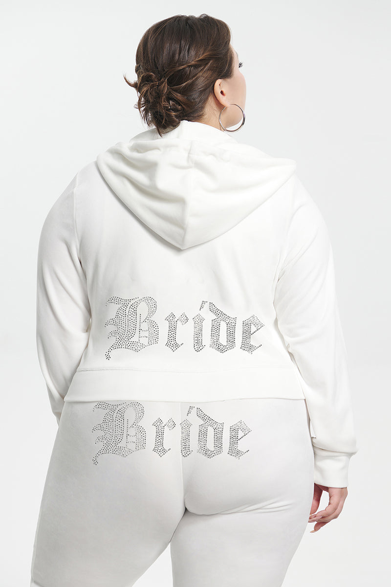 Bride Customizable Big Bling Velour Hoodie