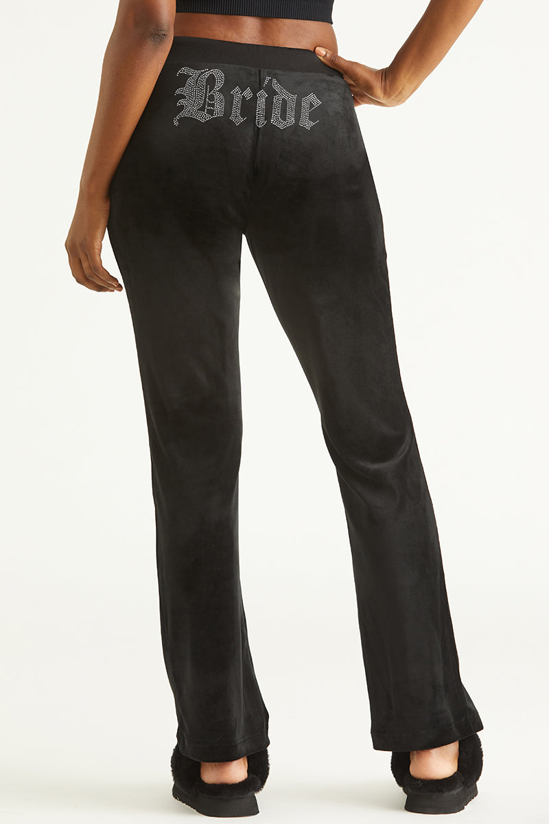 Bride Customizable Big Bling Velour Track Pants