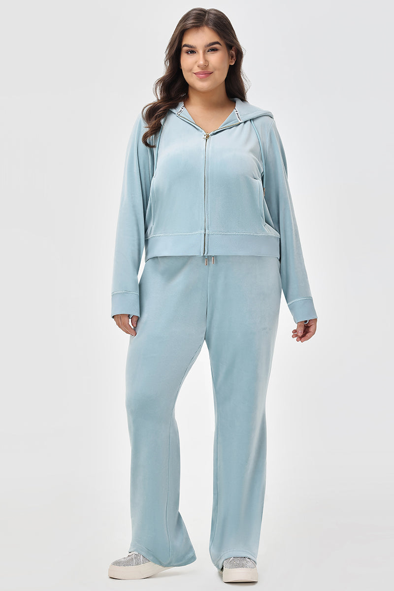 Plus-Size OG Big Bling Velour Track Pants
