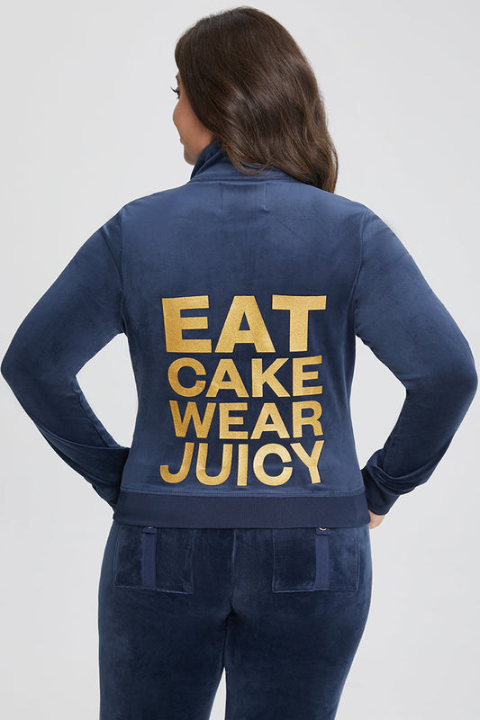 Plus-Size Eat Cake Wear Juicy Mockneck Jacket