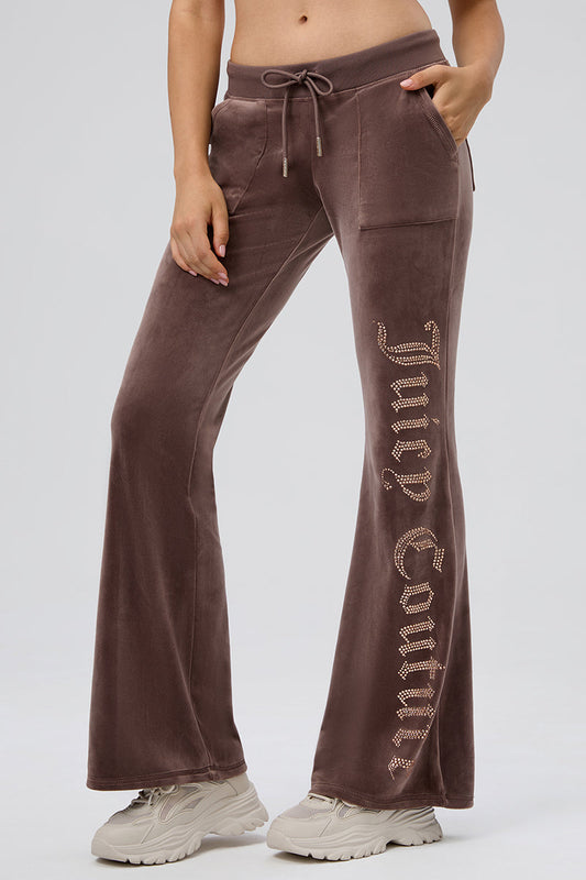30th Birthday Big Bling Snap Pocket Velour Pants