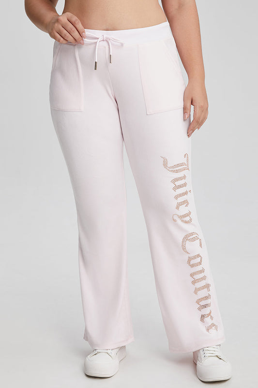 Plus-Size 30th Birthday Big Bling Snap Pocket Velour Pants
